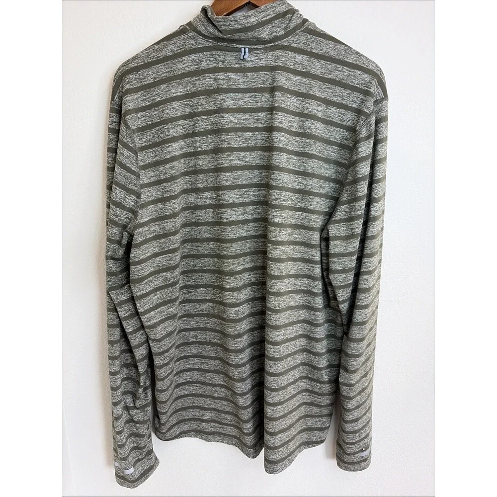 NIKE Running Dri-Fit Green Striped 1/4‎ Zip Long Sleeve Pullover Shirt Mens XL